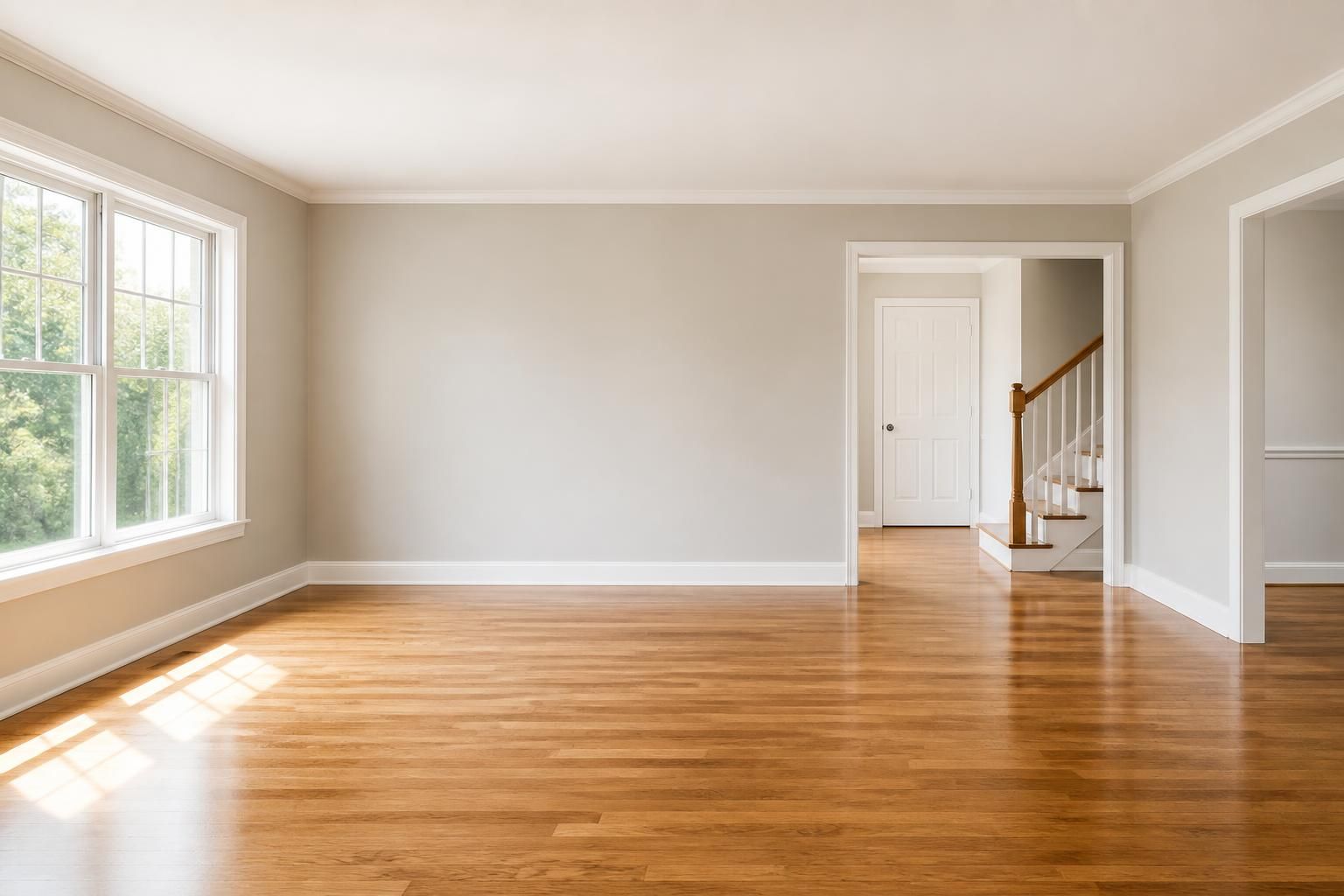 Cleared home interior with open space and calm natural light